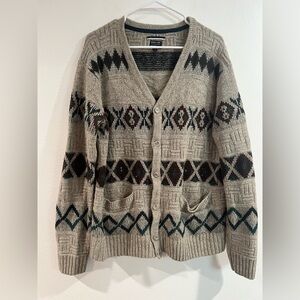 RVCA Cardigan Sweater Men XXLFair Isle Nordic Southwestern Aztec Boho Beach Knit